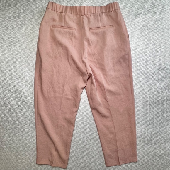 NWT H&M Tailored High-rise Wide Tapered Ankle Trouser Pant Powder Pink Size 16 - Picture 6 of 16